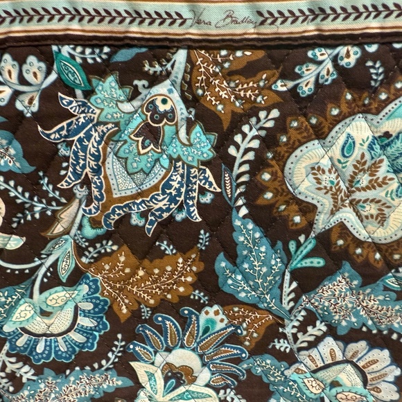 Vera Bradley Java Blue Retired Tote Bag Brown Turquoise - Picture 4 of 14
